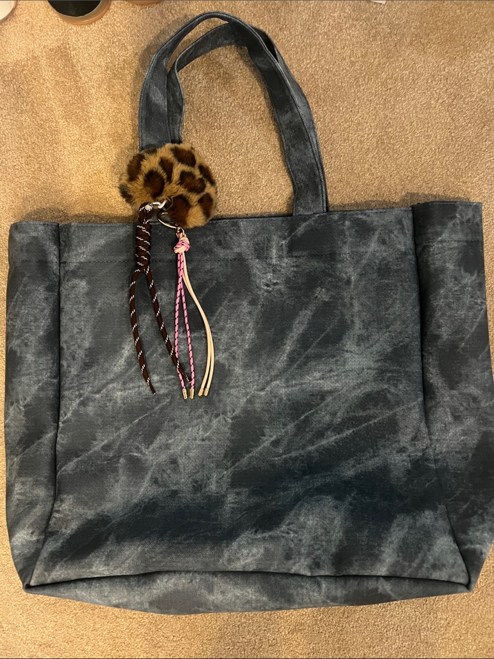 Canvas Denim Dyed Square Tote BNWT water repellent Caryall Shopper